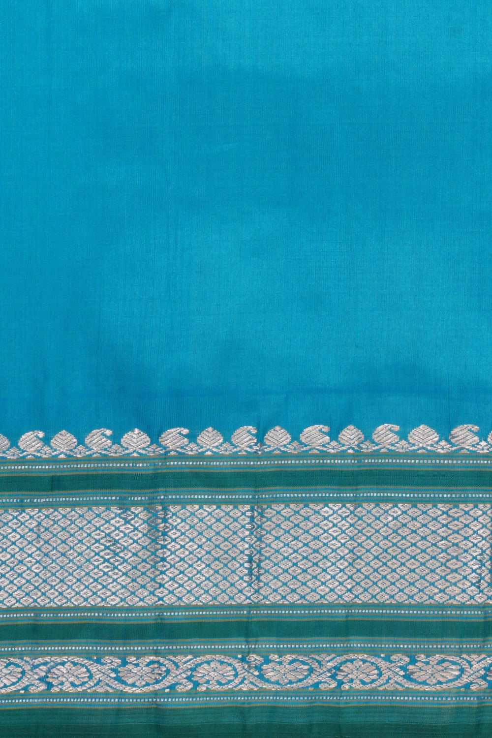 Image of Gadwal Silk Spring Green Kattam Saree